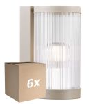Multipack 6x Nordlux Coupar Wall Light Aluminium Sanded | IP54 - Suitable for E27