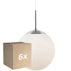 Multipack 6x Nordlux Pendant Cafe 30 Silver - Glass | E27 Max 25W